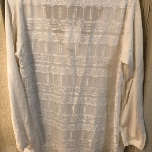 Joie ivory Sweater top Embroidered back sz m - Picture 5 of 5